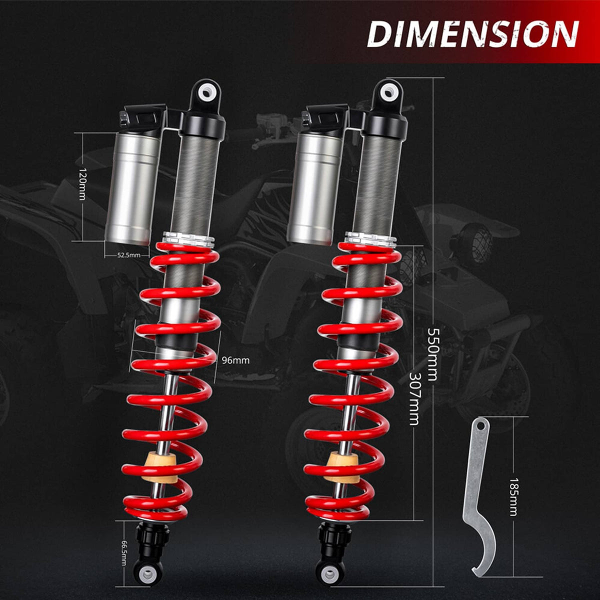 Bethesda Industrial For 2009-2014 Polaris RZR S 800 EFI Stage 5 Front + Rear Air Shocks Absorbers