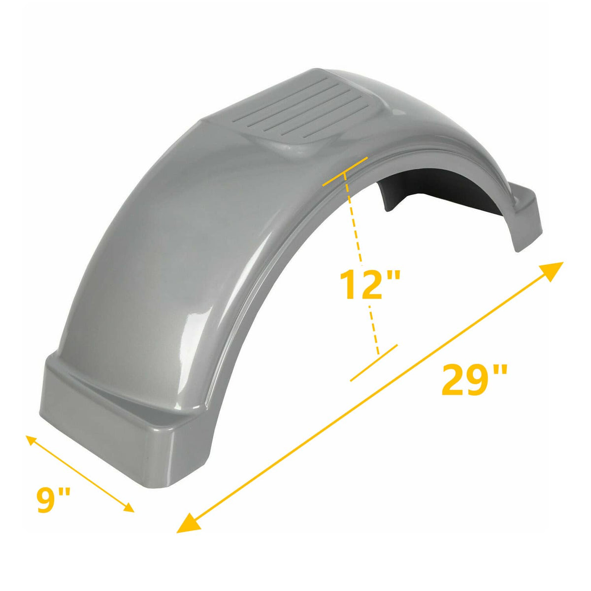Bethesda Industrial For 13" Wheels Tires Skirt Boat Gray Plastic Pair 2 Single Axle Trailer Fenders