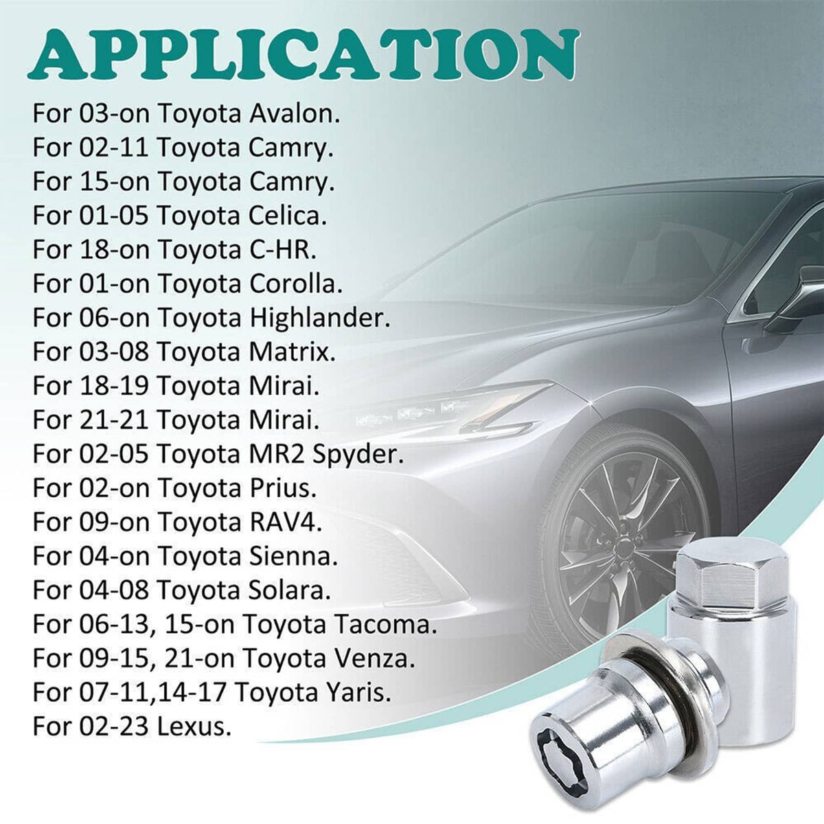 Bethesda Industrial Alloy Wheel Lock Lug Nut Set For Anti Theft For Toyota and Lexus 00276-00900