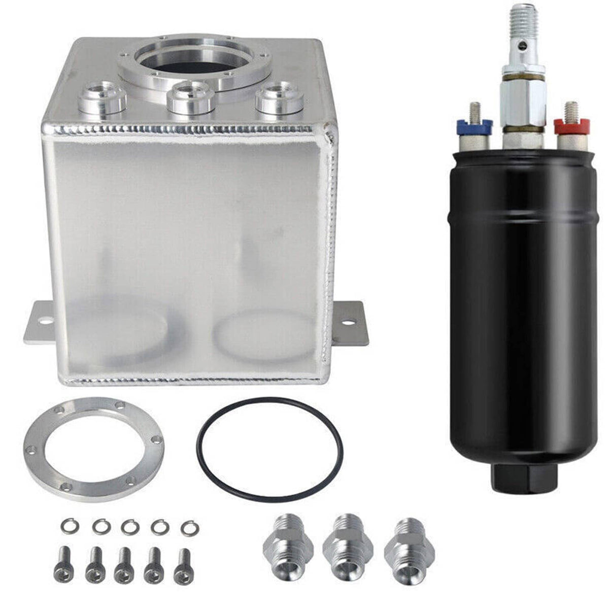 Bethesda Industrial 2L Billet High Flow Swirl Fuel Surge Tank AN6 Fitting & 044 External Fuel Pump