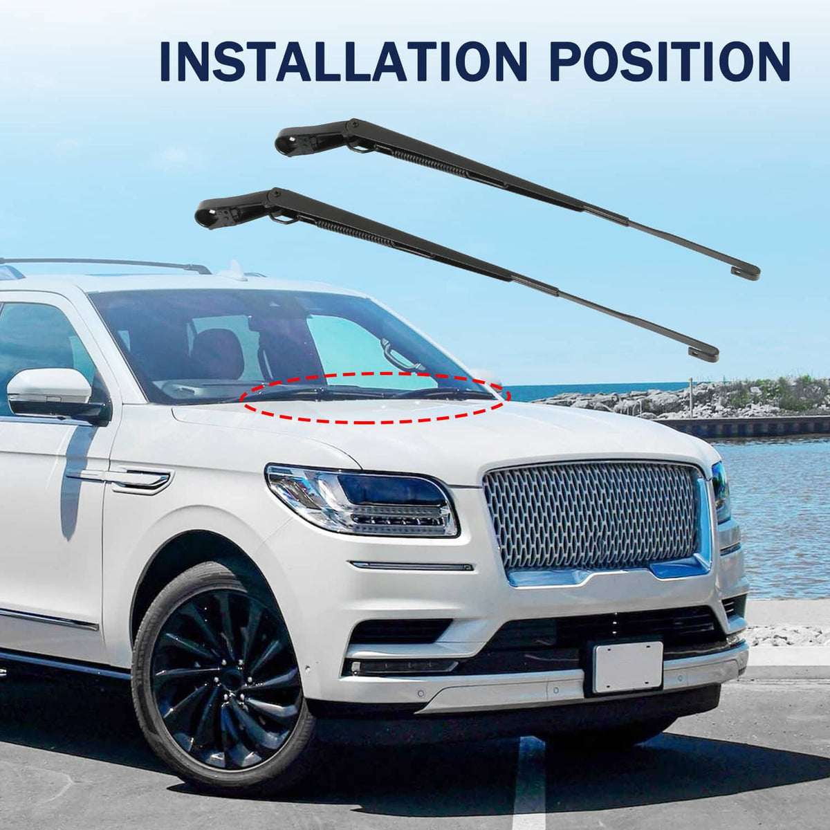Bethesda Industrial Pair Front Windshield Wiper Arm For 15-23 Ford F150 Expedition Super Duty LH+RH