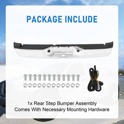 Bethesda Industrial Chrome Steel Rear Step Bumper Assembly for 2005-2011 Dodge Dakota Truck