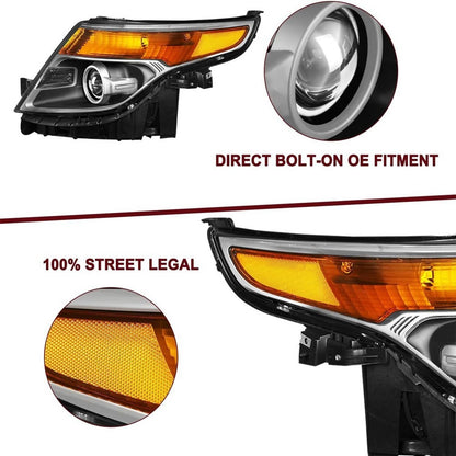 Bethesda Industrial Passenger Side For 2011-2015 Ford Explorer Headlight Factory Halogen Headlamp