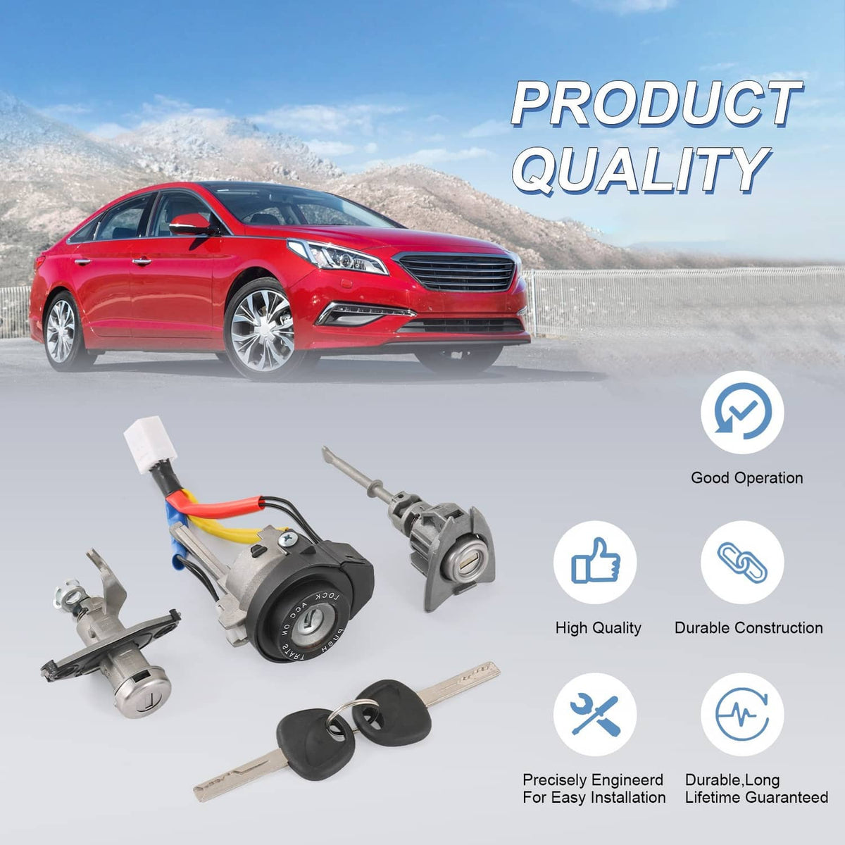 Bethesda Industrial Ignition Switch Front Left Door Lock Barrel 81970-3SA00 For Hyundai Sonata 09-14