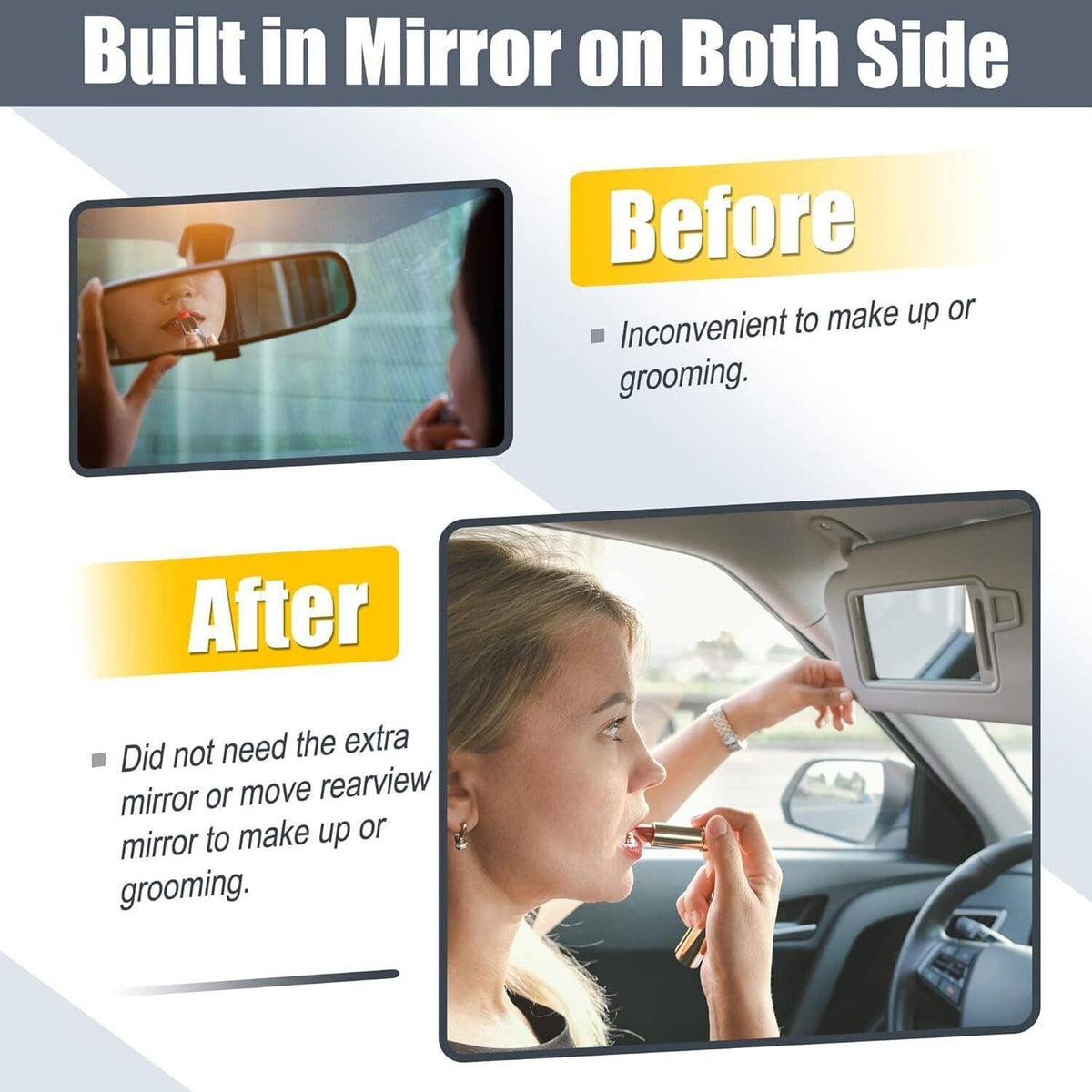 Bethesda Industrial Pair Sun Visor Left & Right Side With Sunroof Gray For Toyota Camry 2007-2011