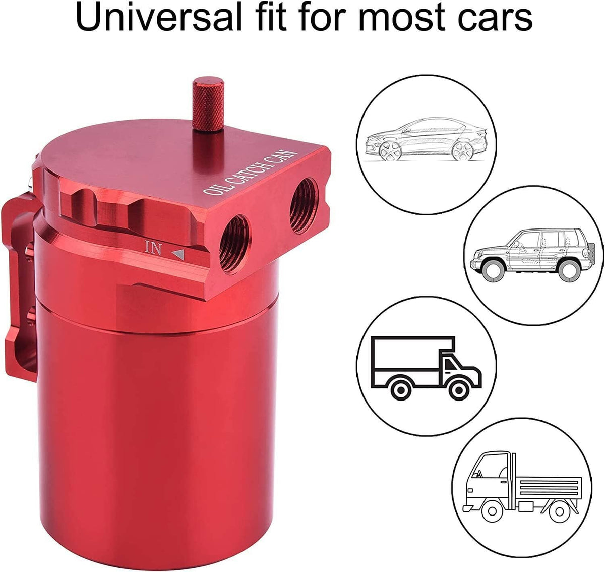 Bethesda Industrial Aluminum Oil Catch Can Kit Reservoir Baffled Tank with Breather Filter Universal