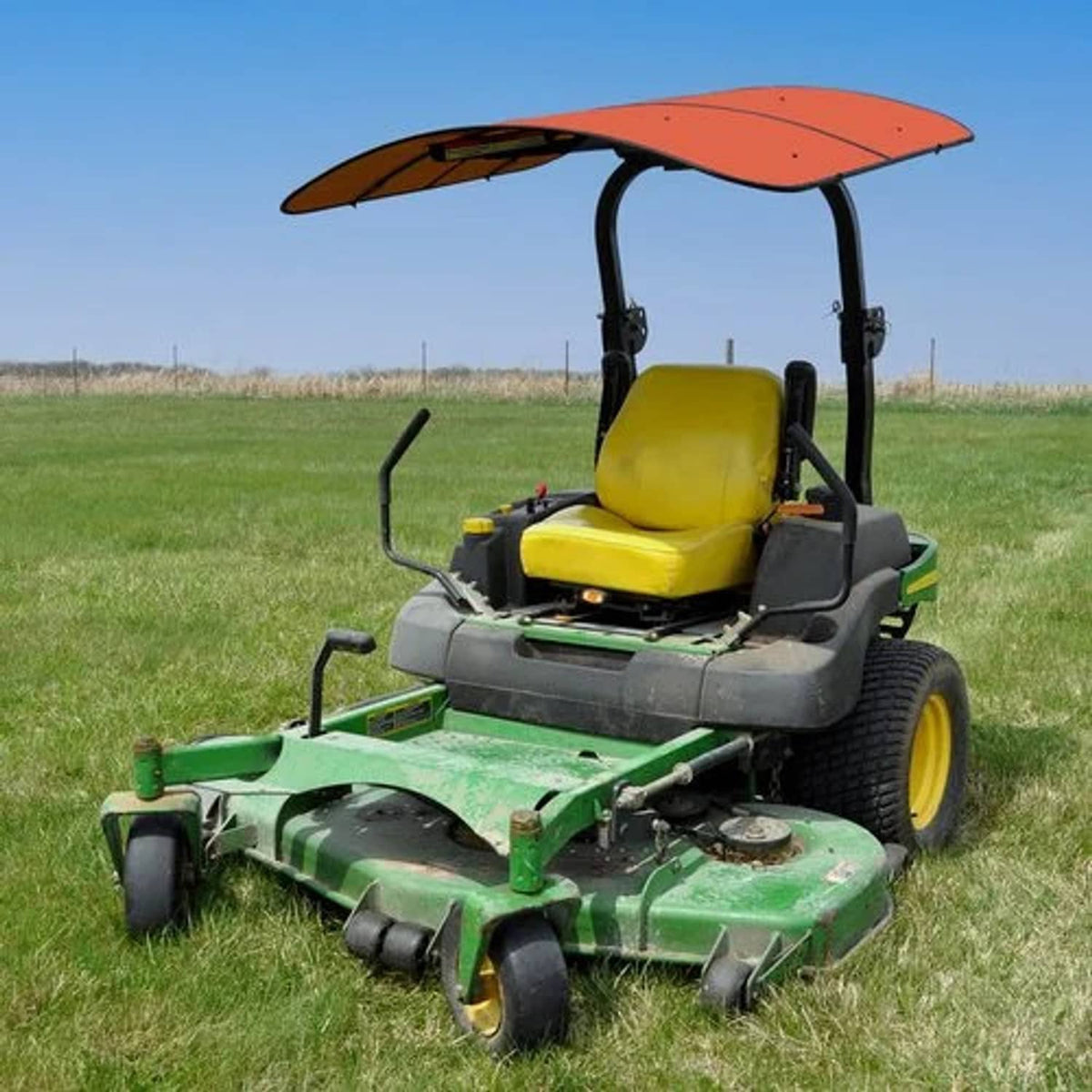 Bethesda Industrial Red Rooster® Tractor & Mower Sun Shade Canopy - ROPS MT - 48"x52" - Orange