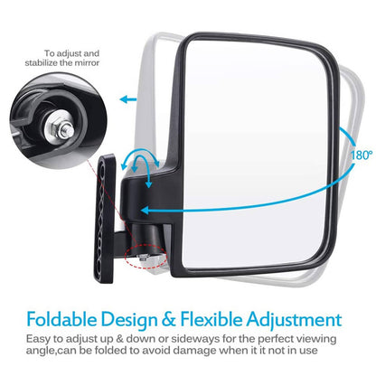 Bethesda Industrial Universal Golf Cart Side Mirrors No Drilling Rear View Mirror for EZGO Club Car