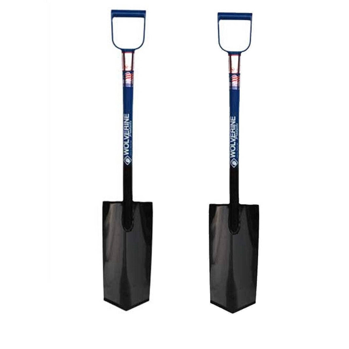 Bethesda Industrial 2PK 26" Wolverine DH15DP All Steel D Handle Spade Shovel 15” Diamond Point Blade