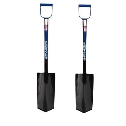 Bethesda Industrial 2PK 26" Wolverine DH15DP All Steel D Handle Spade Shovel 15” Diamond Point Blade