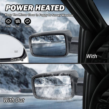 Bethesda Industrial Left / Driver Manual Fold+Heated+Temp Sensor Mirror For 2013-2019 Dodge Ram 1500