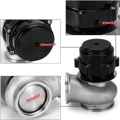 Bethesda Industrial 60MM V-Band Flange Clamp Wastegate EWG Waste Gate 10 & 18 PSI Spring Kits Black