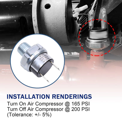 Bethesda Industrial Air Pressure Switch For 165-200psi Air Ride Suspension Air Compressor Tank NEW