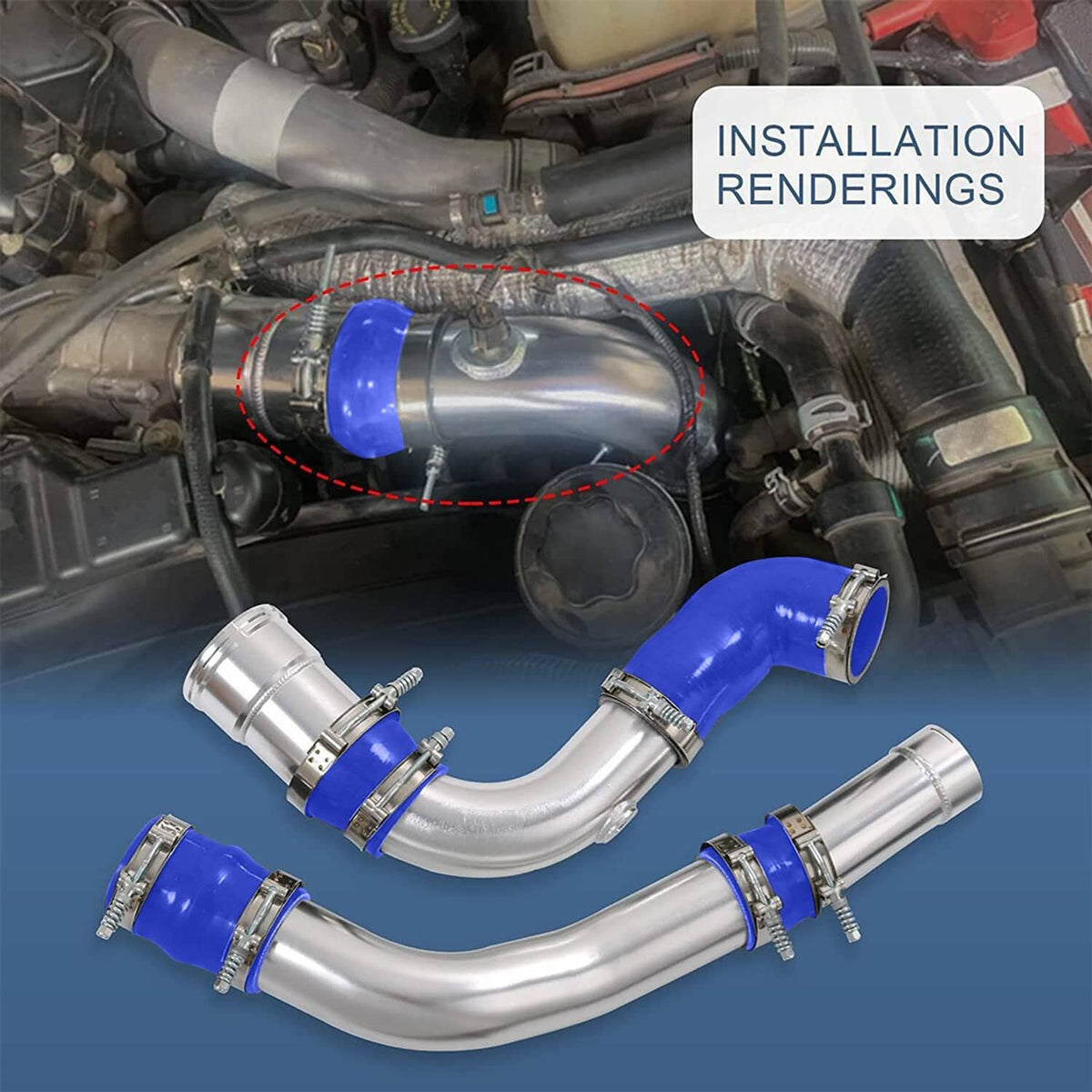 Bethesda Industrial Upgrade Cold& Hot Side Intercooler Pipe For 2011-16 Ford 6.7L Powerstroke Diesel