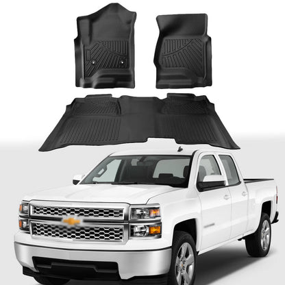 Bethesda Industrial For 2015-19 Silverado/Sierra 2500/3500 Crew Cab 1st & 2nd Row Floor Mats Set