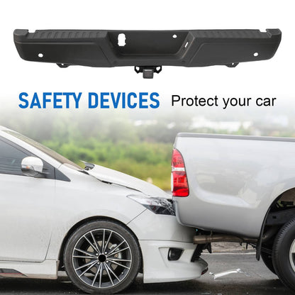 Bethesda Industrial Black Rear Bumper Assembly w/ Max Tow Hitch w/ Sensor Holes For 15-20 Ford F-150