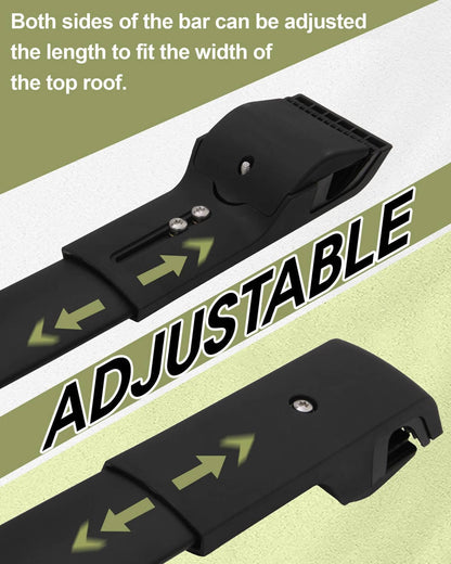 Bethesda Industrial Pair Black Aluminum Cross Bars Roof Racks Rail Fit for 2014-2024 Subaru Forester