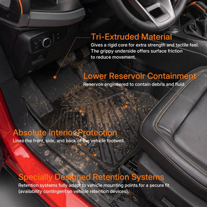 Bethesda Industrial All Weather Floor Mats Cargo Liner with Backrest Mat for Ford Bronco 4 Door