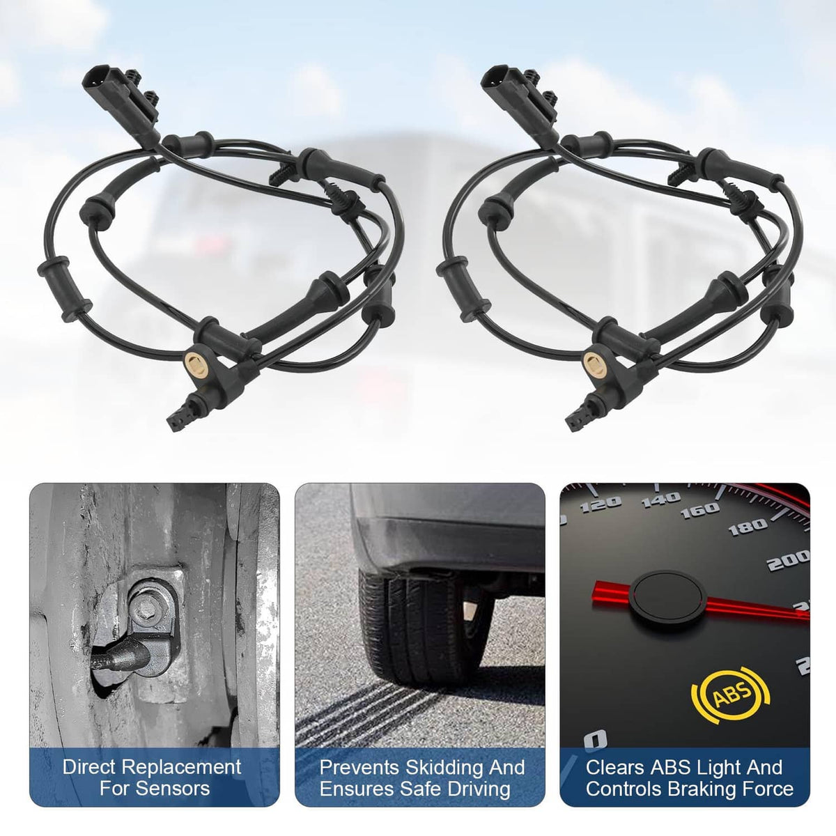 Bethesda Industrial ABS Wheel Speed Sensor Set For Dodge Nitro 2007 2010 2011 3.7L 4.0L Front Rear