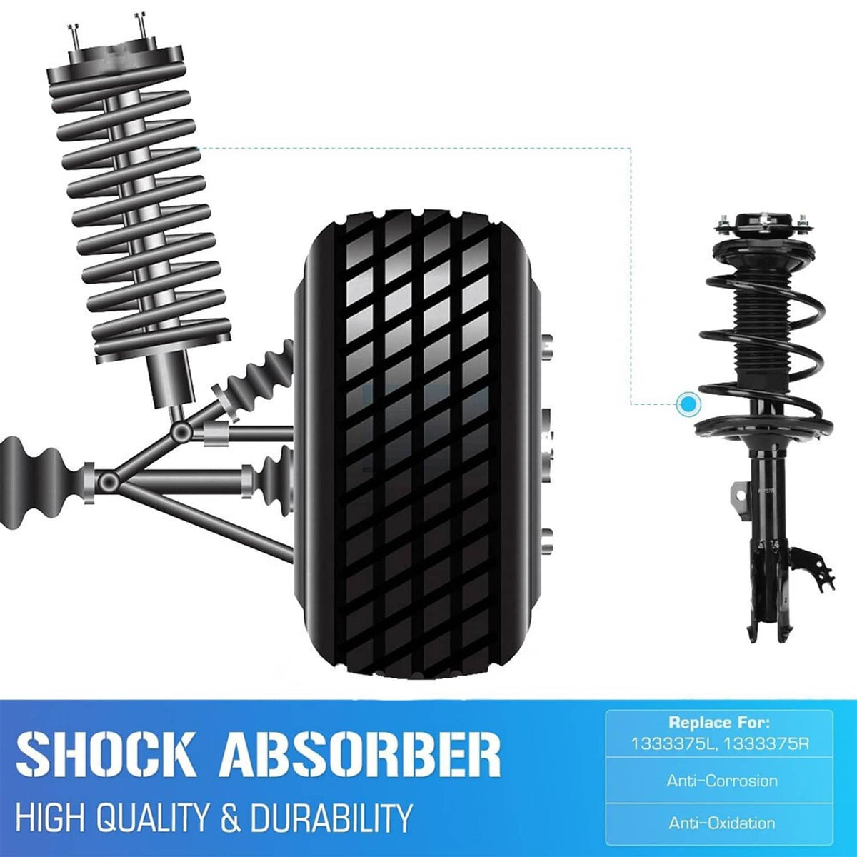Bethesda Industrial 2Pcs Front Complete Struts Shocks Absorbers For 2012-2017 Toyota Camry SE XSE