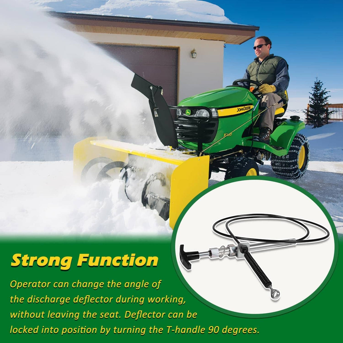 Bethesda Industrial AM134404 Spout Control Input Cable Replaces for John Deere Chute Deflector Cable
