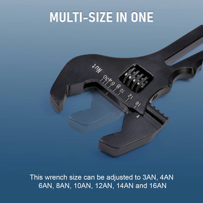 Bethesda Industrial Aluminum 3AN-16AN Adjustable Wrench Tool Spanner Black For Hose End Fitting