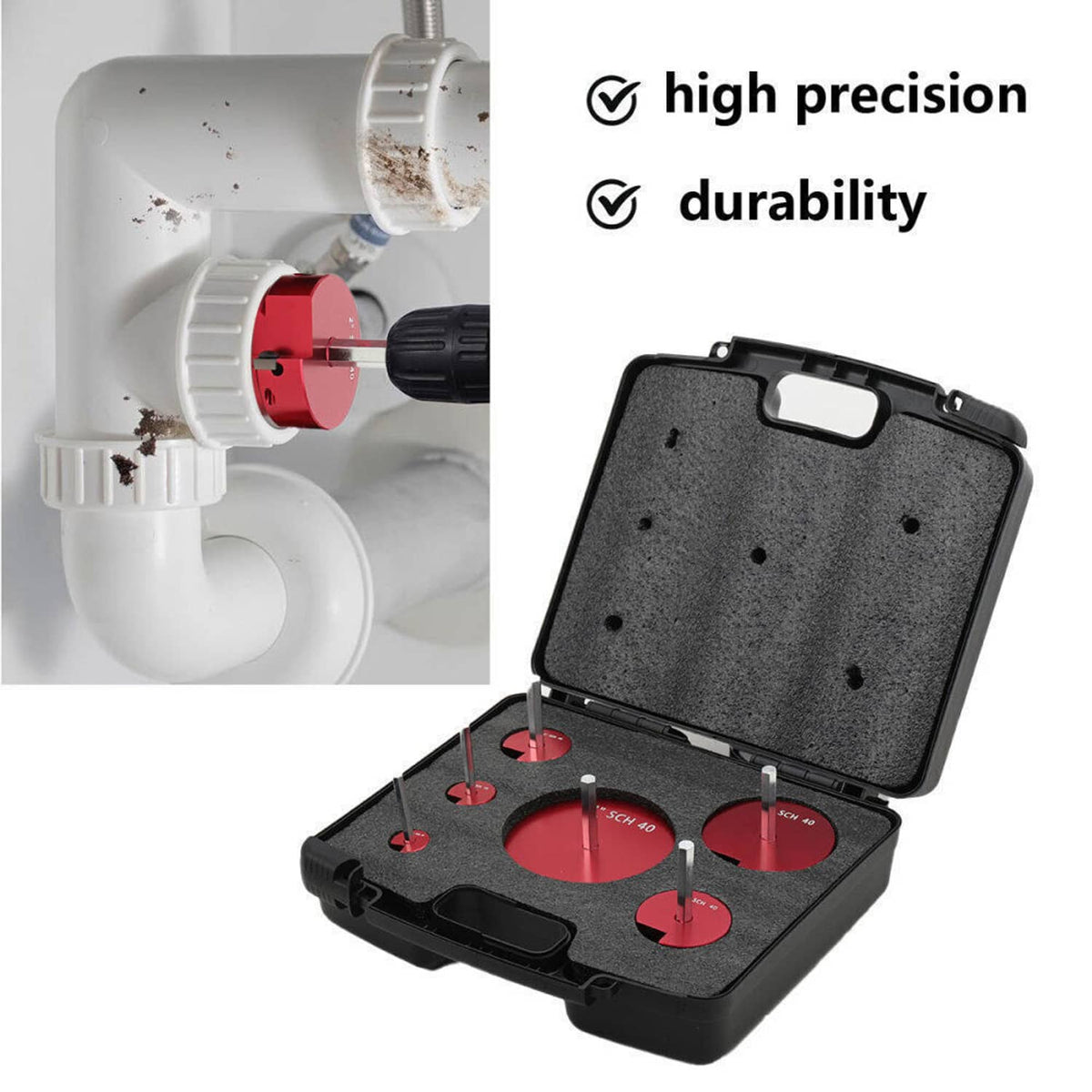 Bethesda Industrial New For Reed Tool Clean Ream Extreme Plastic Pipe Fitting Reamer Kit 04529 PPRK6