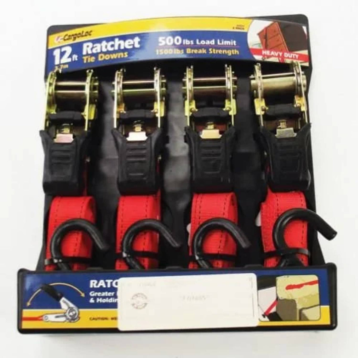 Bethesda Industrial Tie Down Straps - 4 pack fits Trailer & Towing Tie Down Straps