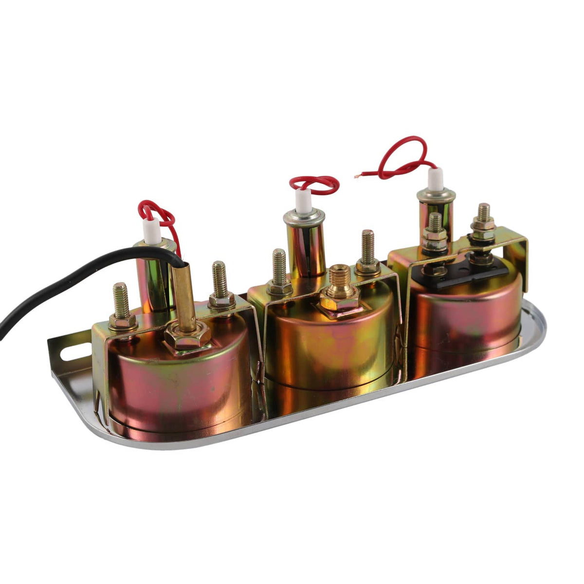 Bethesda Industrial 2" 52mm Chrome Car Triple Gauge Set Kit AMP Meter Water Temp Oil Pressure 3 in 1