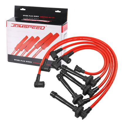 Bethesda Industrial JDMSPEED RED 10.5MM SPARK PLUG WIRE SET FIT 1998-2002 HONDA ACCORD 2.3L DX LX EX