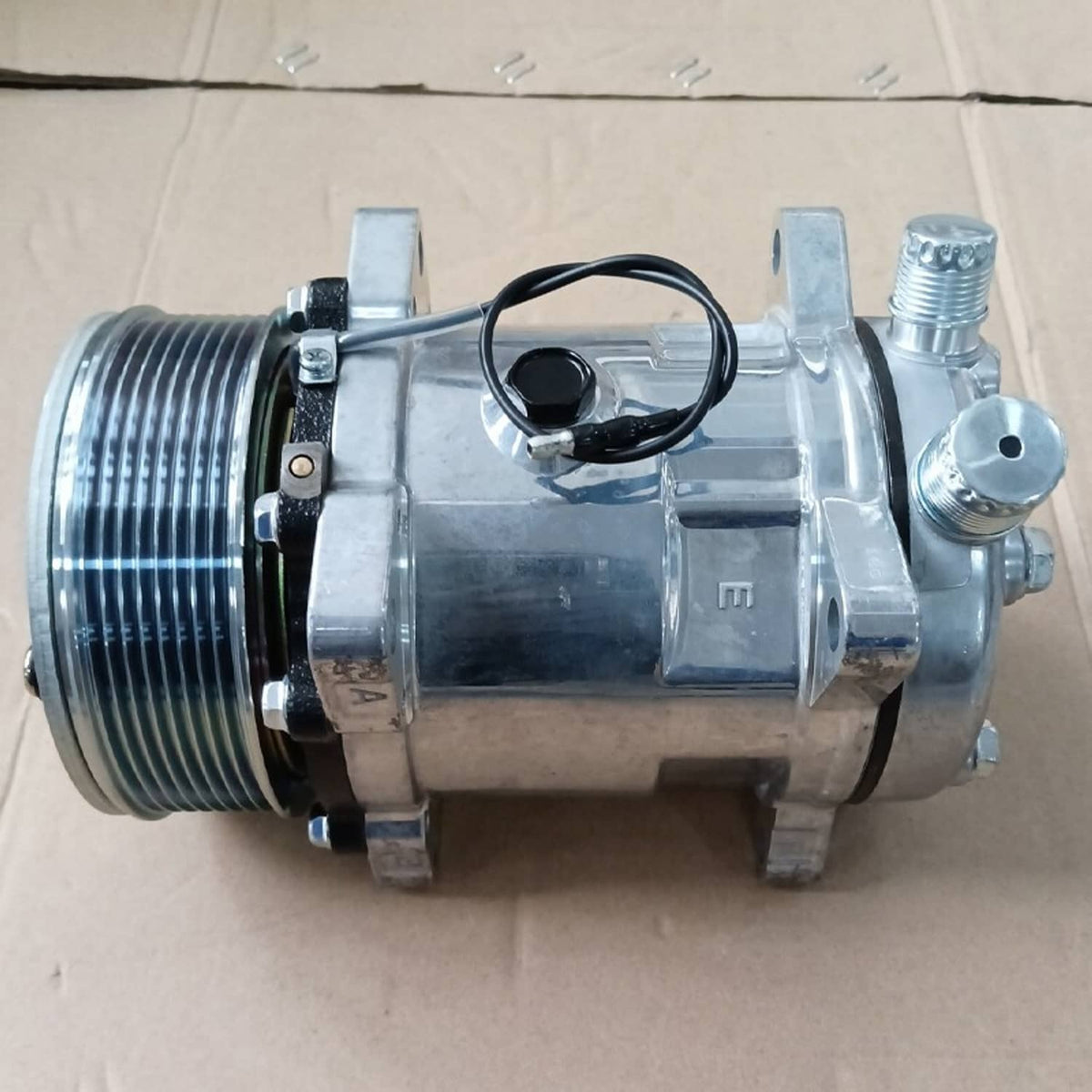 Bethesda Industrial AC Compressor w/ Clutch for Sanden 508 Style 8-Groove Serpentine Belt Aluminum