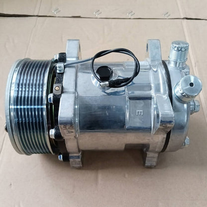 Bethesda Industrial AC Compressor w/ Clutch for Sanden 508 Style 8-Groove Serpentine Belt Aluminum