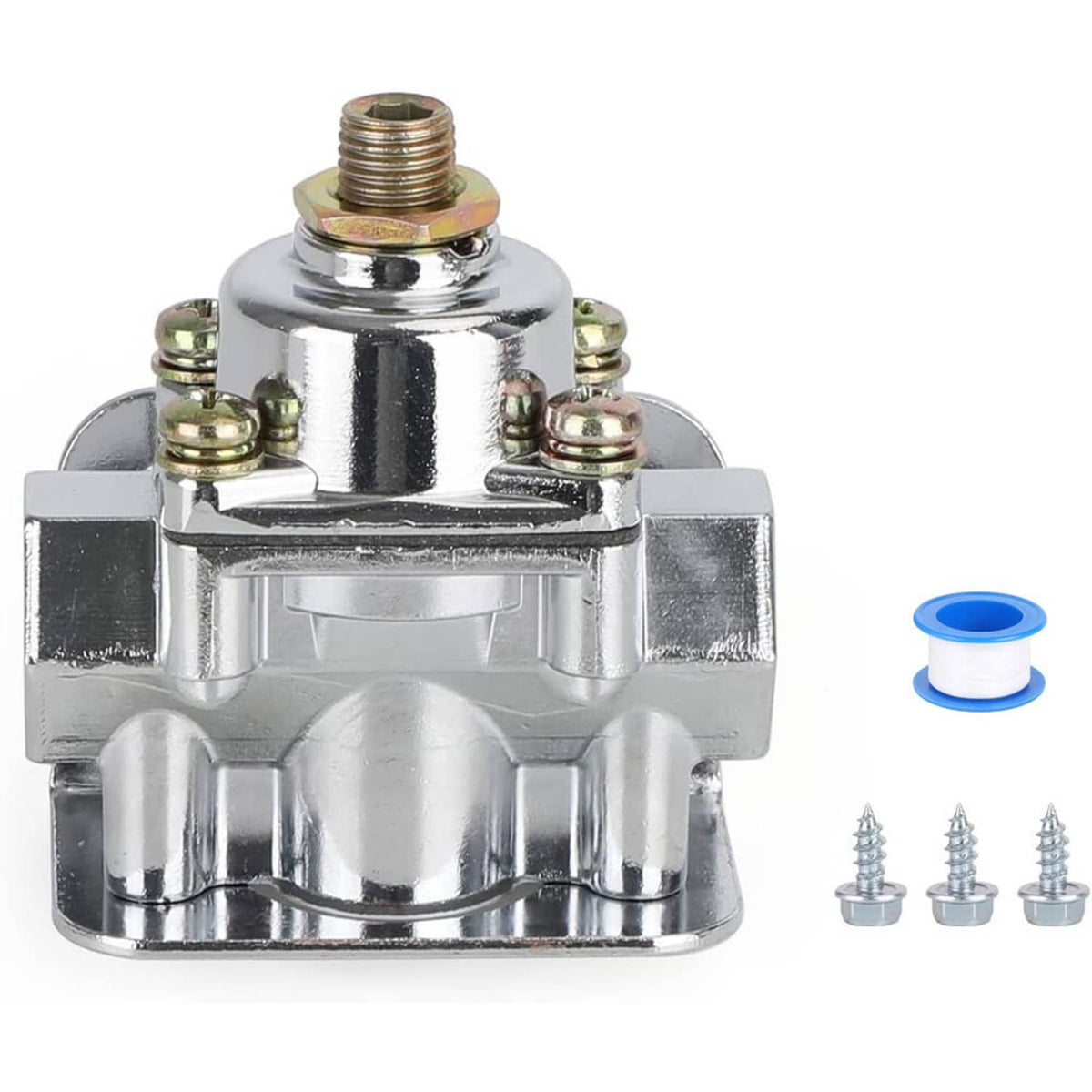 Bethesda Industrial Fuel Pressure Regulator Carburetor Chrome Fit Holley 12-803 2 Port 4 1/2 to9 PSI