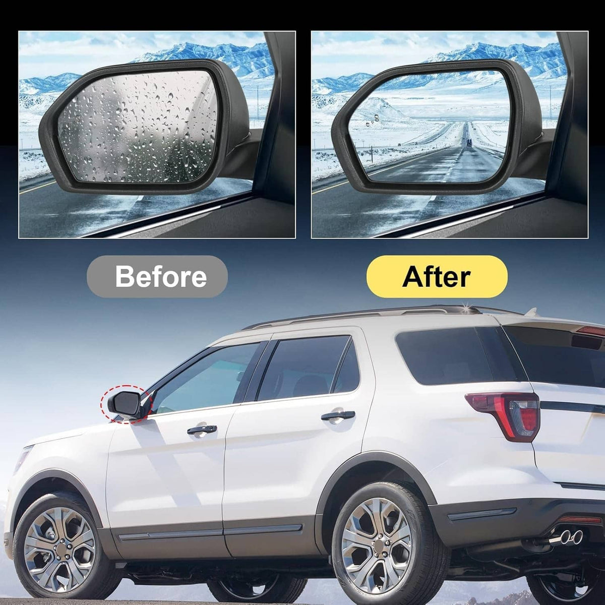 Bethesda Industrial New Driver Power Mirror For 2020-2024 Ford Explorer Power Heated Manual Folding