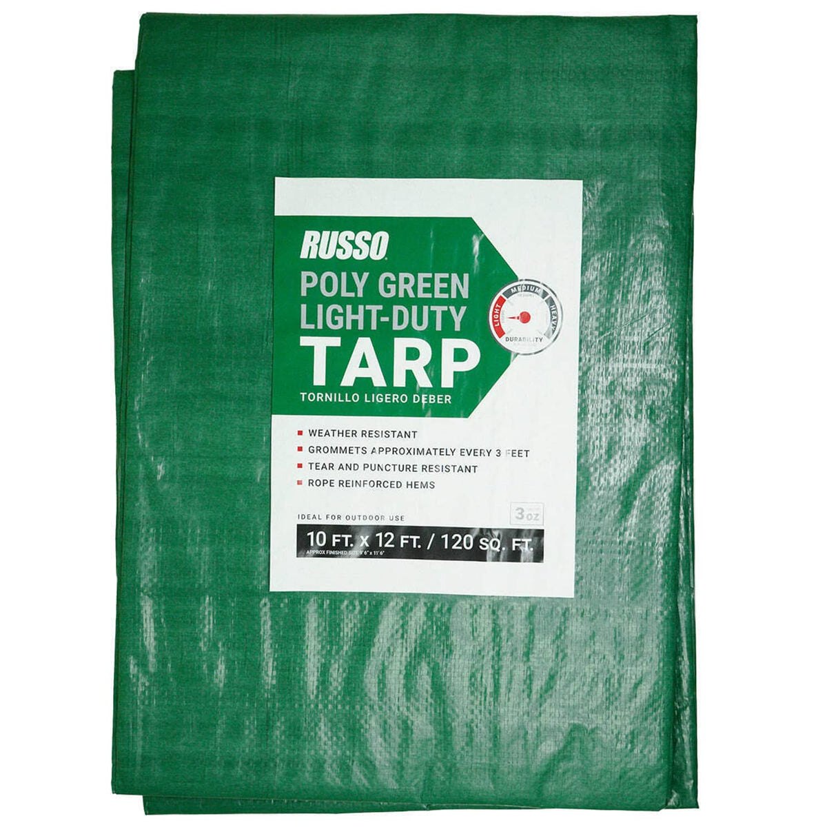 Bethesda Industrial 8 X 10 Light Duty Poly Weather Resistant Reinforced Green Tarp