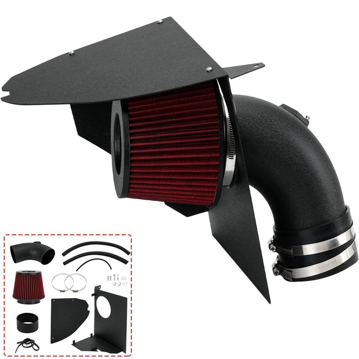 Bethesda Industrial 4" Cold Air Intake System Kit w/Red Filter For BMW 2019+ M340i G20 G21 B58 3.0L