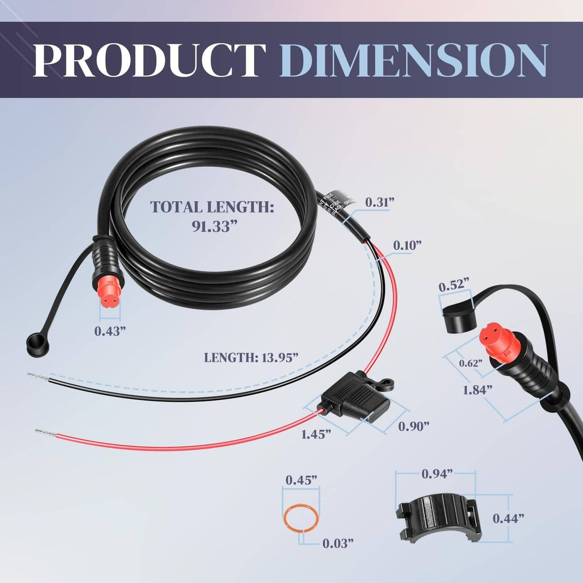 Bethesda Industrial Replace for Garmin 010-11425-01 Threaded Power Cable 6ft./1.8m for Garmin GLS