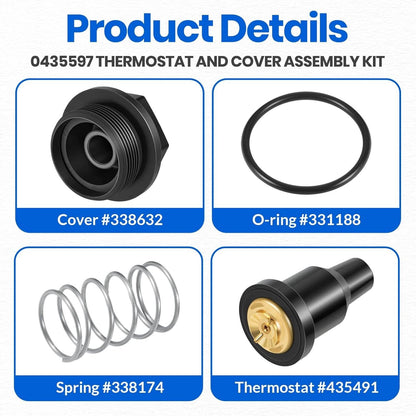Bethesda Industrial Johnson Evinrude OMC OEM Thermostat And Cover Assembly, 0435597