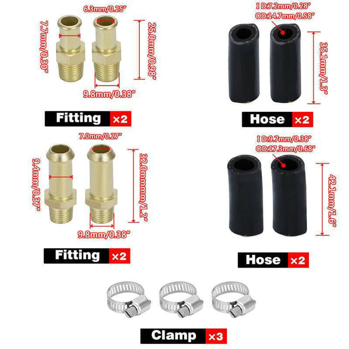 Bethesda Industrial 1-6 PSI Universal Adjustable Fuel Pressure Regulator Kit For Carburetor Engine