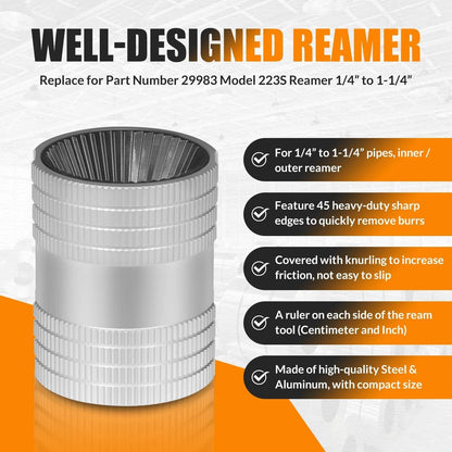 Bethesda Industrial 1/4" to 1-1/4" Inner/Outer Reaming Tool, Replace for 29983 Model 223S Reamer