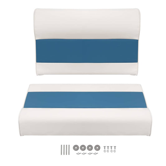 Bethesda Industrial #8WD95-1B-204 28" Pontoon Bench Seat Cushion Set Navy/White/Blue