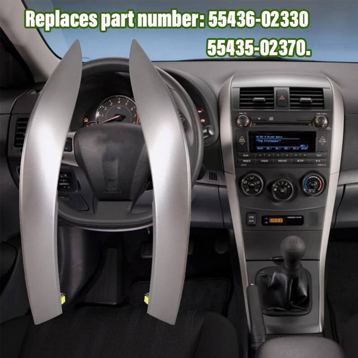 Bethesda Industrial Upper Side Central Dashboard Strip Trim Left+Right For 2009-2013 Toyota Corolla
