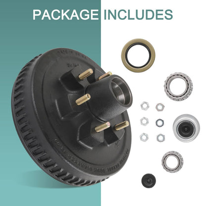 Bethesda Industrial 12"X2" Trailer Brake Hub Drum Kit 6 on 5.5" for 5200 - 6000 Lbs Axle