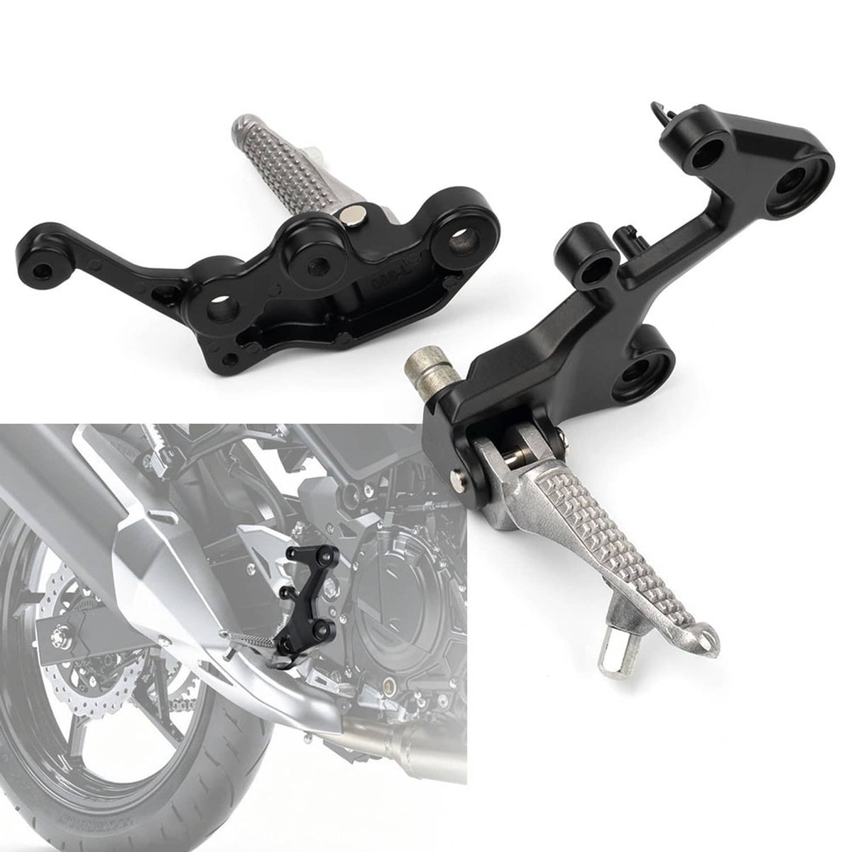 Bethesda Industrial Driver Foot Pegs Bracket For Kawasaki Ninja 500 Z500 2024-25 Ninja 400 2018-2024
