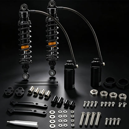 Bethesda Industrial Upgraded Remote Reservoir Rear Suspension Shocks Set For Harley Road Glide King