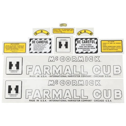 Bethesda Industrial "McCormick Farmall Cub" Decal Set Mylar fits International Cub
