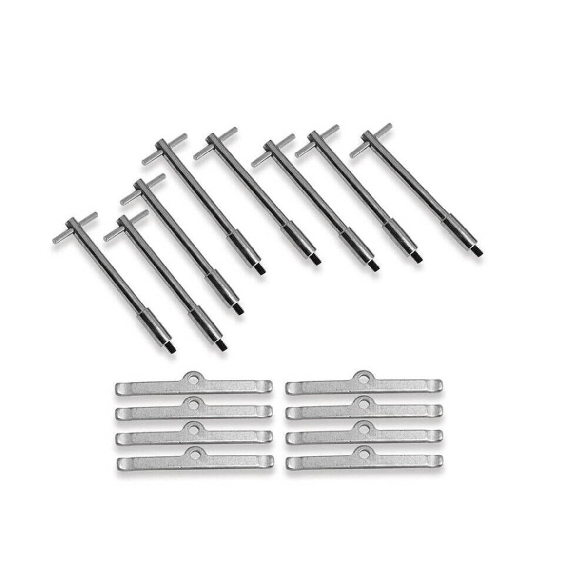Bethesda Industrial Chrome T-Bar, 4-1/4" Tall Valve Cover Bolts, Hold Down Kit for Chevy SBC 283-350