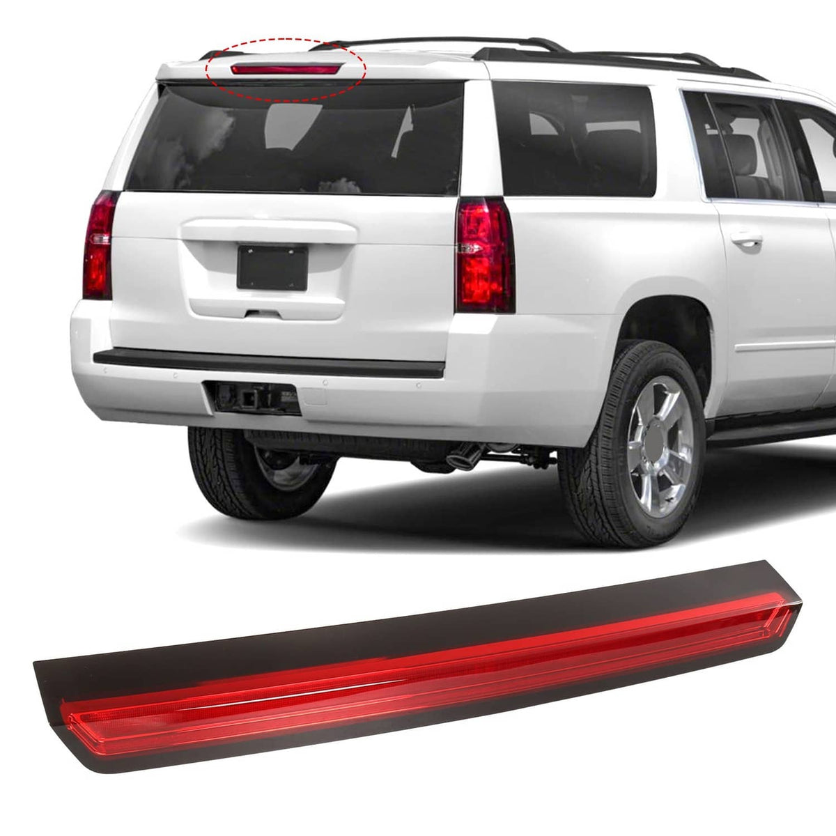 Bethesda Industrial Third 3rd Brake Tail Light Rear Stop Lamp Red led Bar For 2015-20 Tahoe Suburban