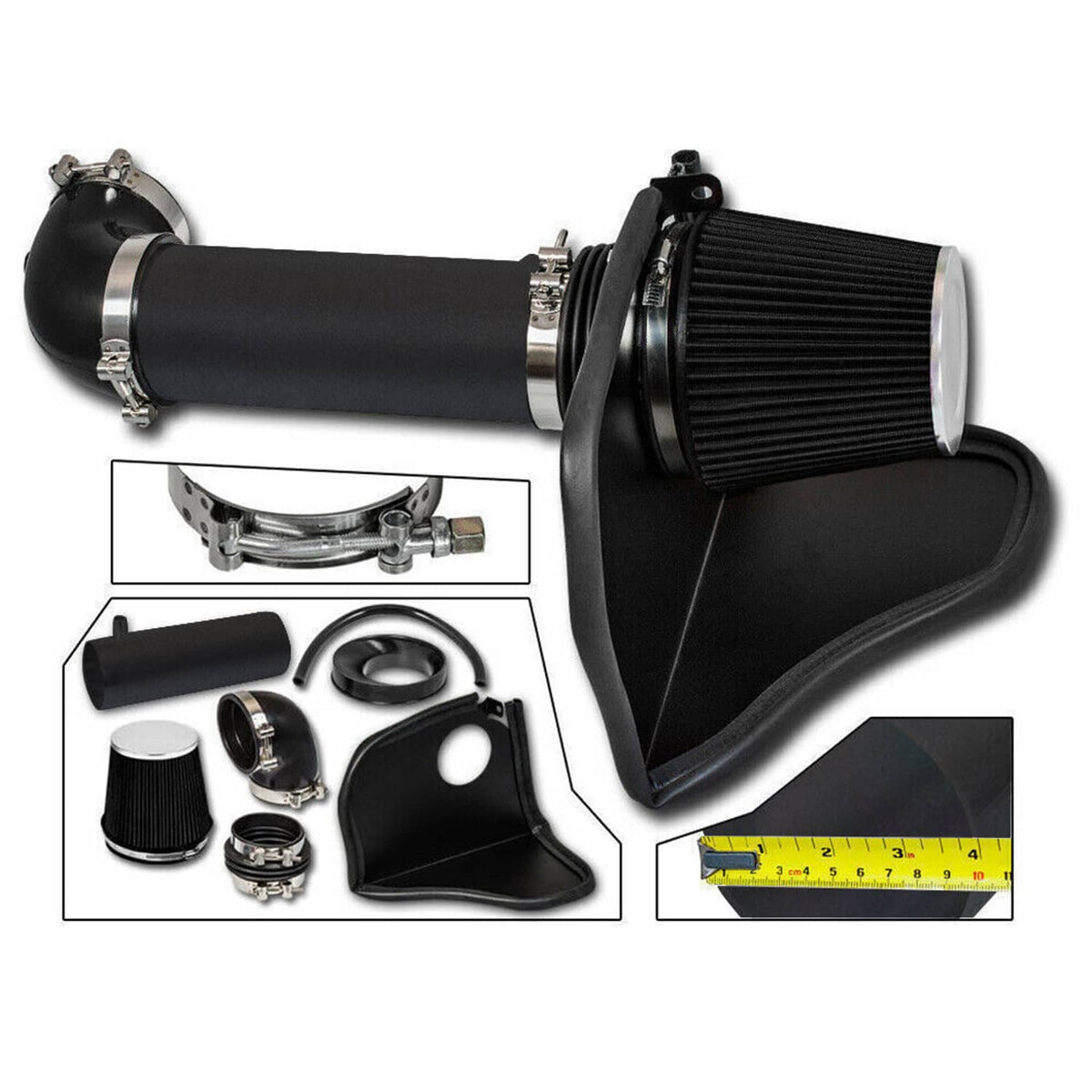 Bethesda Industrial 4" Cold Air Intake Kit + Heat Shield for 05-10 Dodge Chrysler HEMI 5.7L 6.1L V8