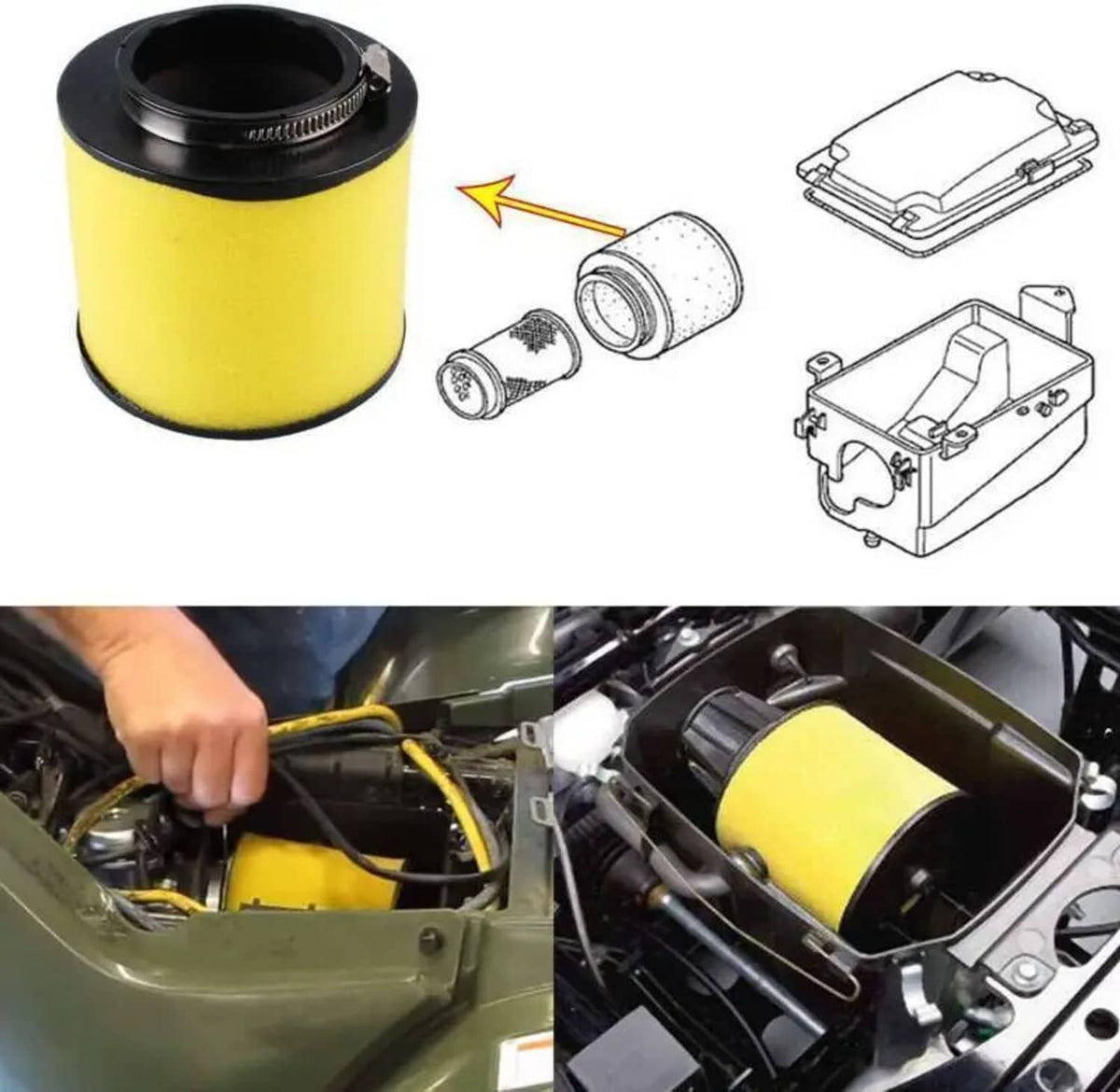 Bethesda Industrial Air Filter For Honda Rancher 350 400 Foreman 400 450 Fourtrax 300 1992-2000 ATV